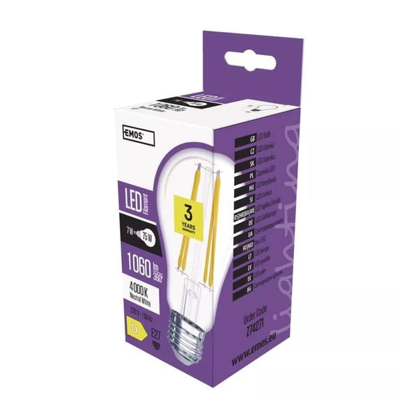 Neitrālas krāsas LED spuldze ar E27 spuldžu ietveri, 7 W – EMOS-image-1