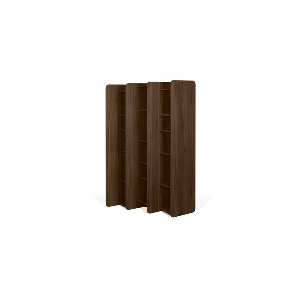 Grāmatu skapis no valriekstu koka TemaHome Twin, augstums 187 cm-image-3