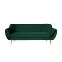 Tumši zaļš samta dīvāns Mazzini Sofas Benito, 188 cm