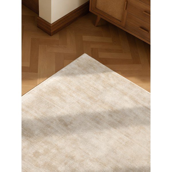Ziloņkaula krāsas ar rokām darināts viskozes paklājs 80x150 cm Noemi – Vikosa-image-1