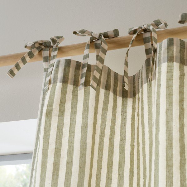 Zaļš aizkars 140x229 cm Zanzibar Woven Stripe – Pineapple Elephant-image-2