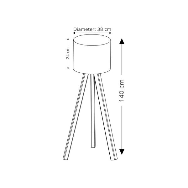 Stāvlampa ar gaiši pelēku abažūru Aiden-image-1