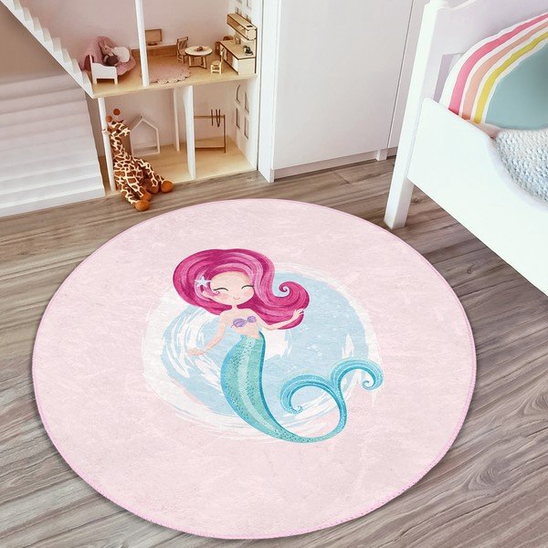Rozā bērnu paklājs ø 80 cm Comfort – Mila Home-image-3