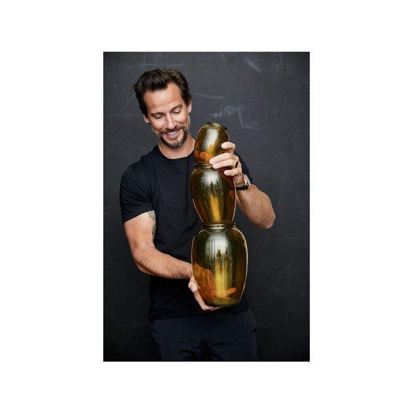 Dzeltena stikla vāze Bitz Kusintha, ø 17,5 cm-image-4