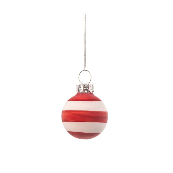 Stikla ar rokām izgatavotas Ziemassvētku eglītes bumbiņas (12 gab.) ø 3 cm Bauble Stripe – Sass & Belle-image-2