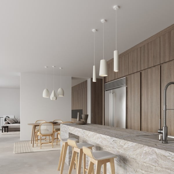 Balta piekaramā lampa ar keramikas abažūru ø 8 cm Alverna – Sollux-image-1