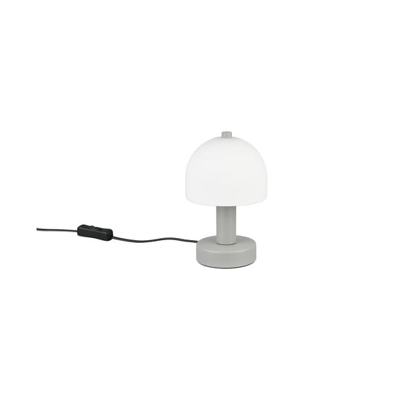 Pelēka galda lampa ar stikla abažūru (augstums 19 cm) Glenn – Trio-image-2
