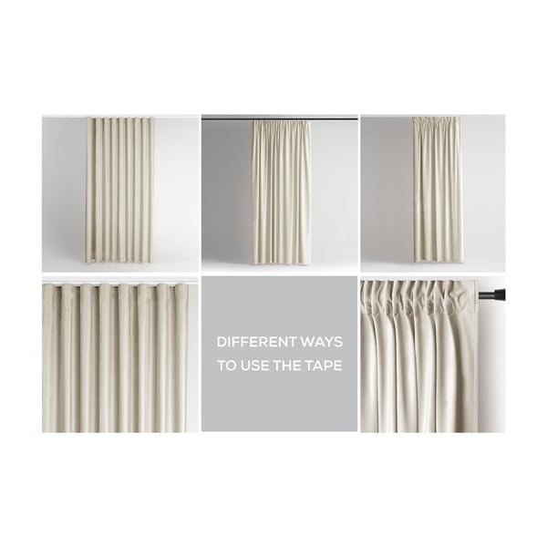 Bēšs samta daļēji gaismu necaurlaidīgs aizkars 140x245 cm Pleat – Restilo-image-3