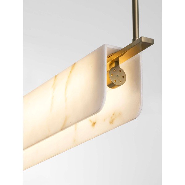 Krēmkrāsas/misiņa krāsas LED piekaramā lampa ar marmora imitāciju ar regulējamu spilgtumu Aider – Nova Luce-image-2