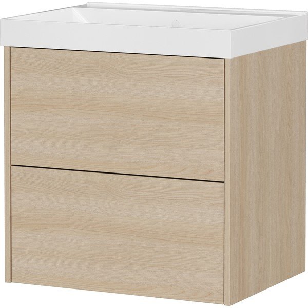 Dabīga toņa piekarams skapītis zem izlietnes ar ozolkoka imitāciju 61x65 cm Bodera – Germania