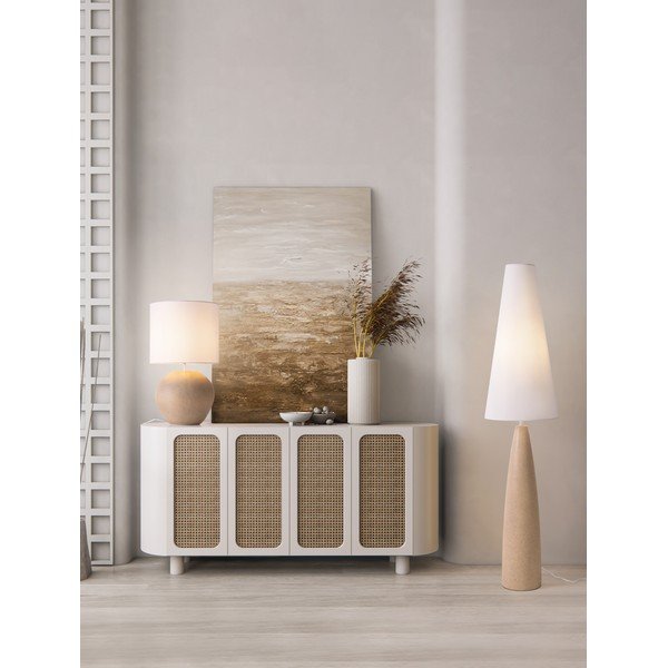 Balta/krēmkrāsas stāvlampa (augstums 130 cm) Mizu – Nova Luce-image-3