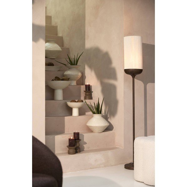 Tumši brūna stāvlampa ar auduma abažūru (augstums 159 cm) Dania – Light & Living-image-1