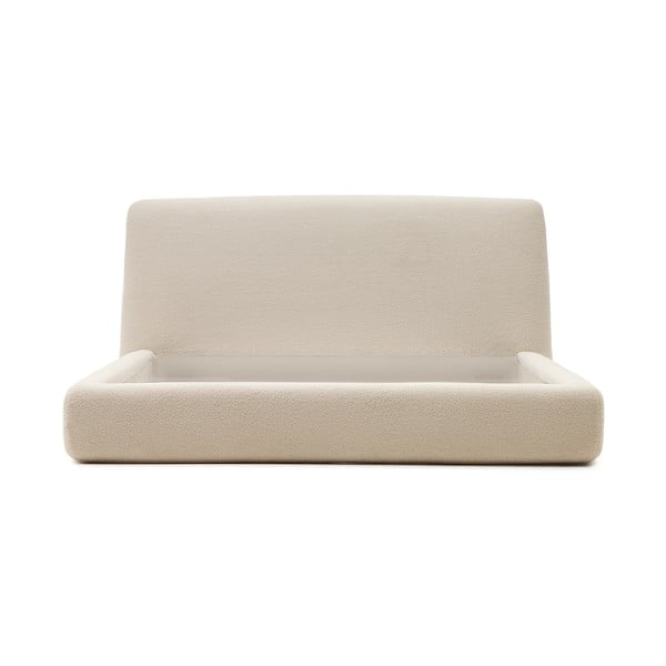 Bēša polsterēta divvietīga gulta 180x200 cm Martina – Kave Home-image-3