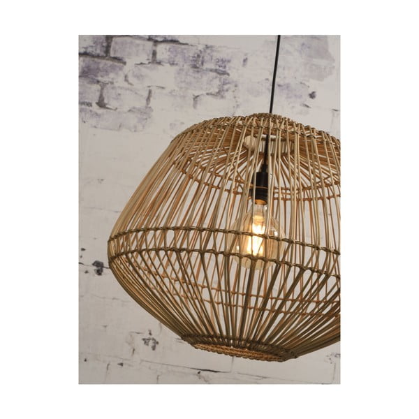 Brūns rotangpalmas griestu lampa Good&Mojo Madagascar, ⌀ 60 cm-image-4