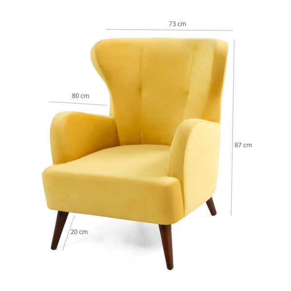 Dzeltens atpūtas krēsls Balcab Home Jane-image-3