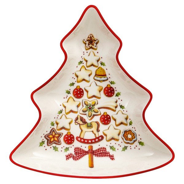 Sarkanbalts porcelāna trauks Ziemassvētku eglītes formā Villeroy & Boch Tree, 17,5 x 16,5 cm-image-2