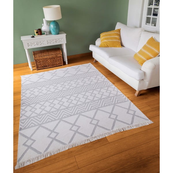 Balti pelēks kokvilnas paklājs Oyo home Duo, 160 x 230 cm-image-1