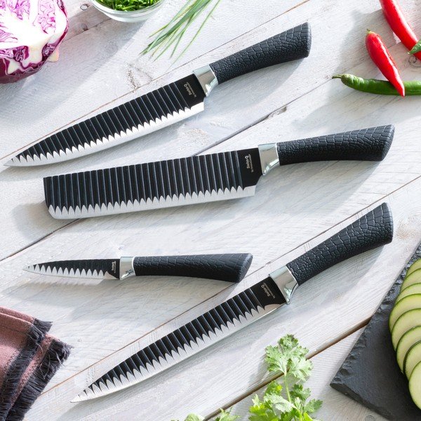 4 nerūsējošā tērauda nažu komplekts InnovaGoods Swiss Q Shark -image-3