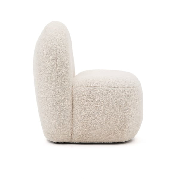 Balts bērnu atpūtas krēsls no buklē auduma Bucky – Kave Home-image-1