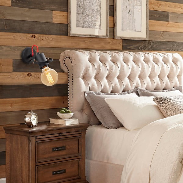 Melna sienas lampa Vaveyla – Opviq lights-image-1