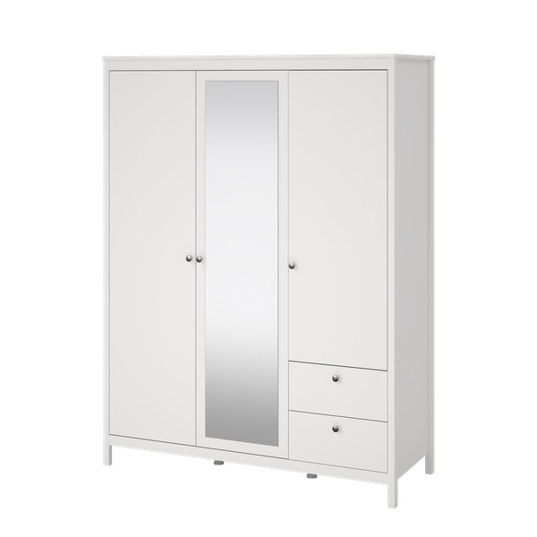 Balts drēbju skapis ar spoguli 150x199x58 cm Madrid – Tvilum-image-4