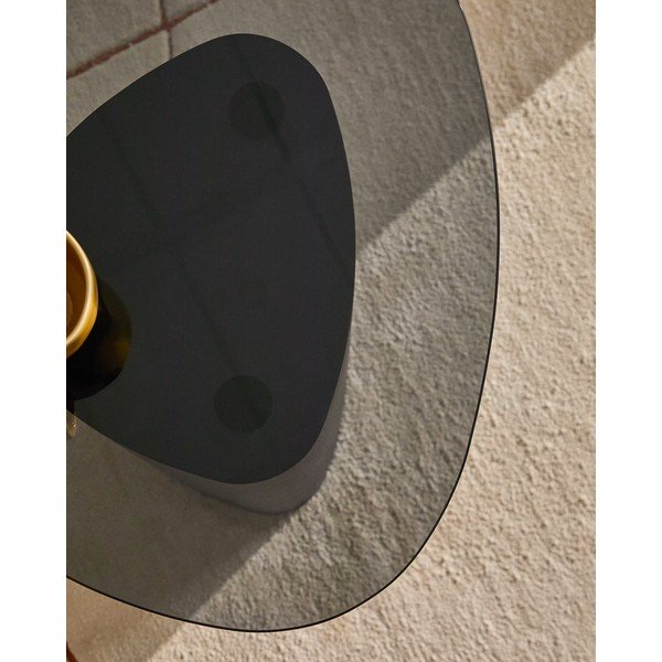 Sānu galdiņš ar stikla galda virsmu 47x48 cm Olir – Kave Home-image-2