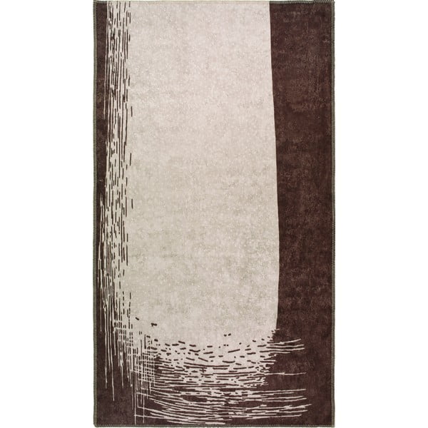 Tumši brūns/krēmkrāsas mazgājams paklājs 150x80 cm – Vitaus