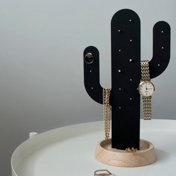 Melns juvelierizstrādājumu stends Qualy&CO Cactus-image-1