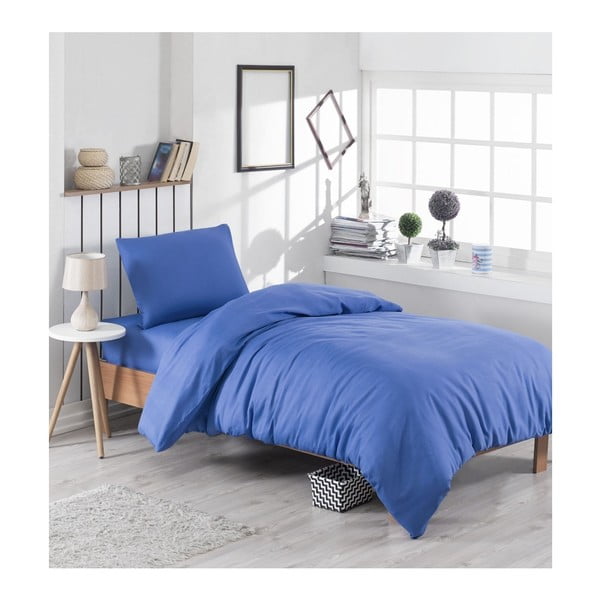 Zila vienvietīga gultasveļa ar kokvilnas maisījumu Paint, 140 x 200 cm