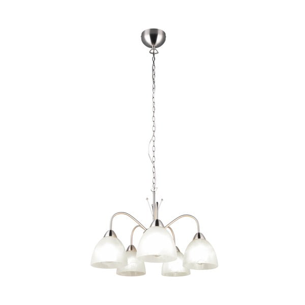 Balta/sudraba krāsas piekaramā lampa ar stikla abažūru ø 55 cm Dobby – Trio-image-2