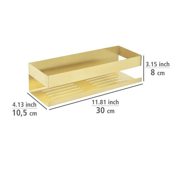 Pašturošs vannas istabas plaukts no nerūsējošā tērauda zelta krāsā Genova – Wenko-image-3