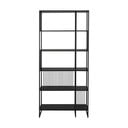 Melns grāmatplaukts ar akmens imitāciju 85x185 cm Strington – Actona