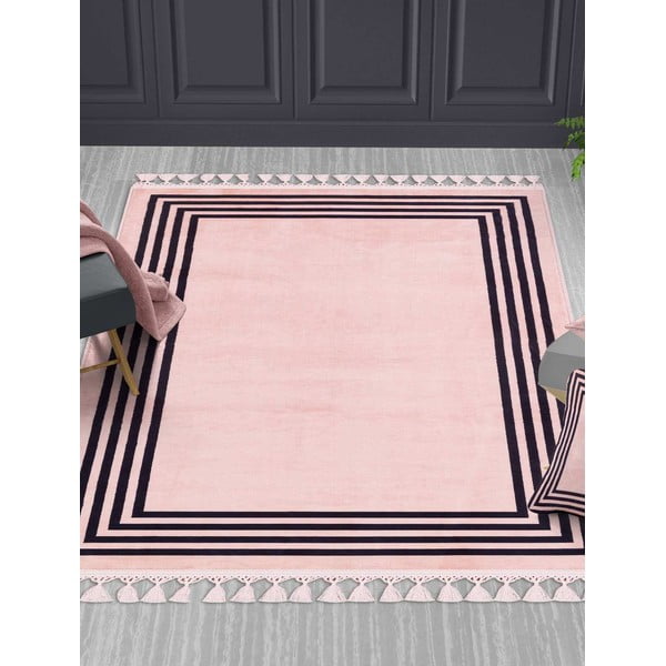 Rozā mazgājams paklājs 300x100 cm – Vitaus-image-1