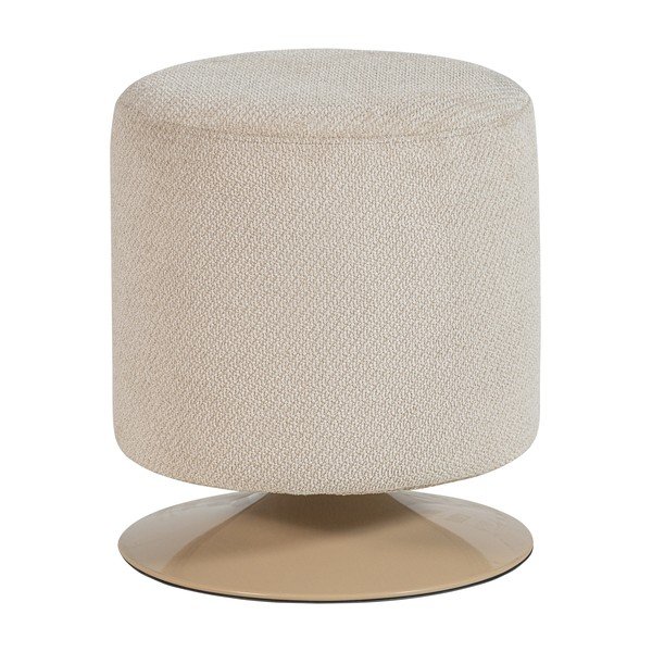 Bēšs pufs no buklē auduma Islen – WOOOD