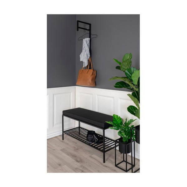 Melns metāla sienas pakaramais Trento – House Nordic-image-4