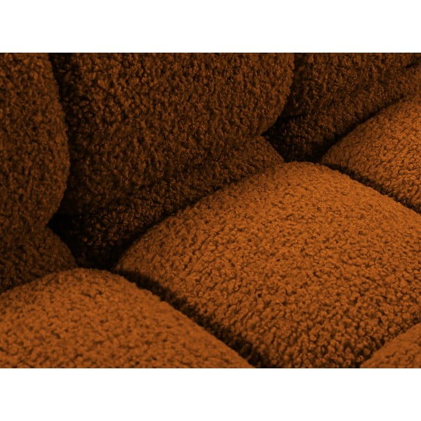 Oranža modulārā dīvāna daļa no buklē auduma (ar kreiso stūri) Bellis – Micadoni Home-image-1