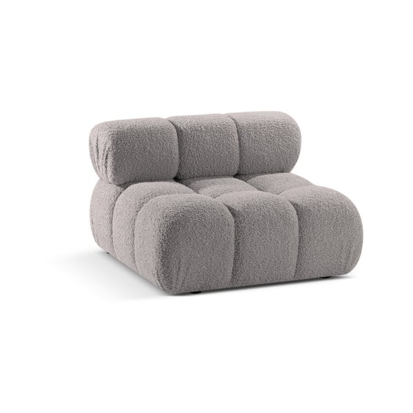 Gaiši pelēka modulārā dīvāna daļa no buklē auduma (vidējā moduļa) Bellis – Micadoni Home-image-3