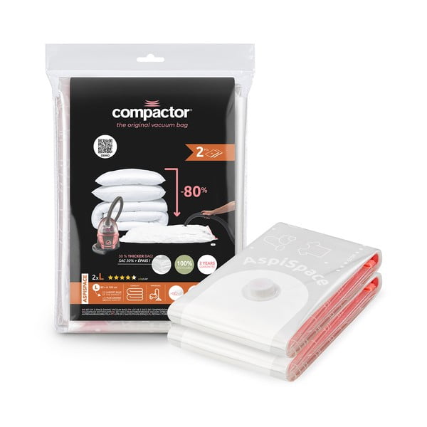 Vakuuma maisi apģērbam (2 gab.) Premium Valve L – Compactor