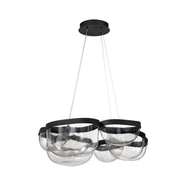 Matēti melna tērauda LED piekaramā lampa ar regulējamu spilgtumu ar stikla abažūru ø 83 cm Clair – Nova Luce