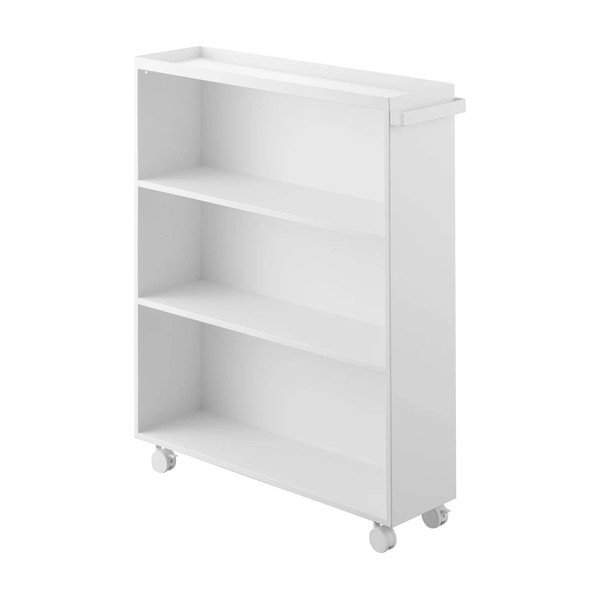 Balts metāla plaukts uz riteņiem 59x70x16 cm Tower – YAMAZAKI