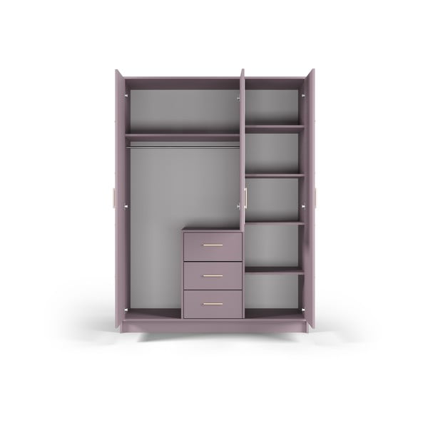 Rozā skapis ar spoguli 147x200 cm Burren – Cosmopolitan Design-image-4