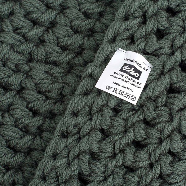 Ar rokām tamborēts apļveida kakla sildītājs DOKE Tommy, olīvzaļš-image-2