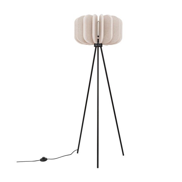 Bēša stāvlampa ar auduma abažūru (augstums 134 cm) Elom – Sollux