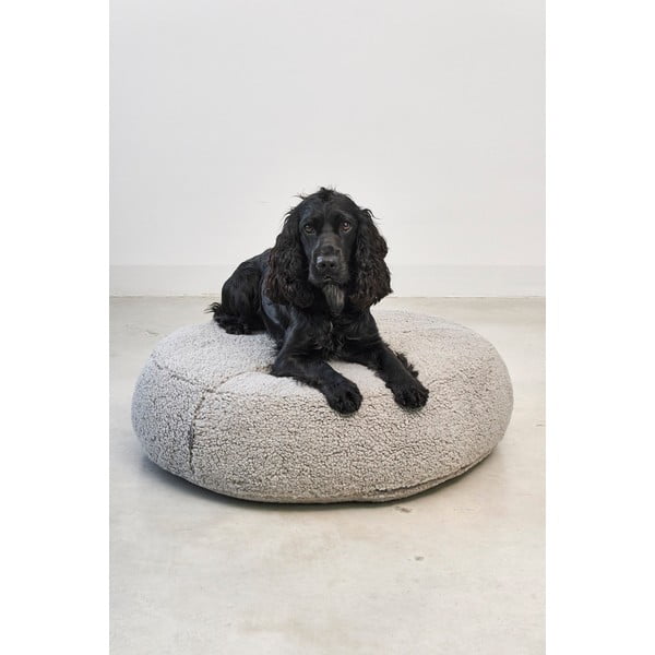 Pelēka buklē mājdzīvnieku gulta suņiem ø 90 cm Senso Pouffe Pebble M/L – MiaCara-image-3