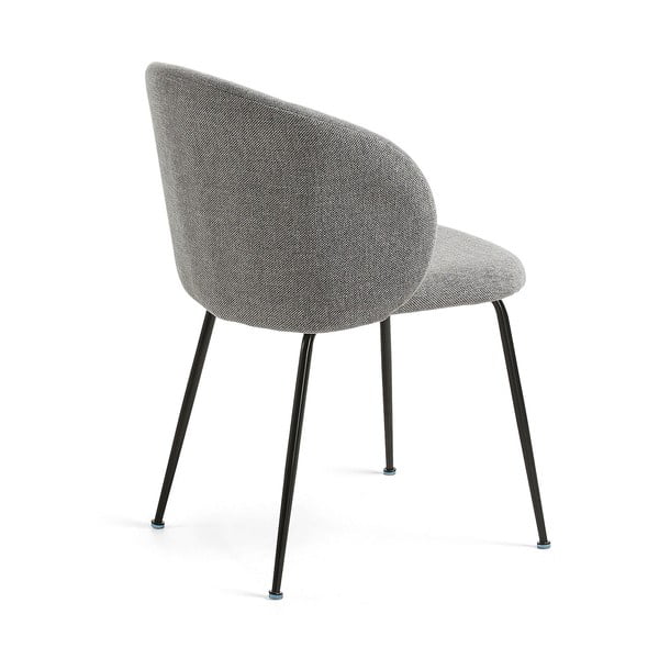 Pelēks polsterēts ēdamistabas krēsls Minna – Kave Home-image-4