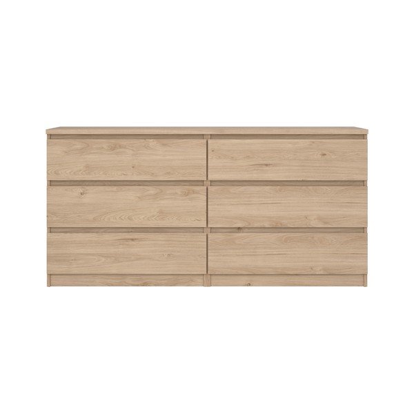 Dabīga toņa kumode ar ozolkoka imitāciju 154x76x50 cm Naia – Tvilum-image-3