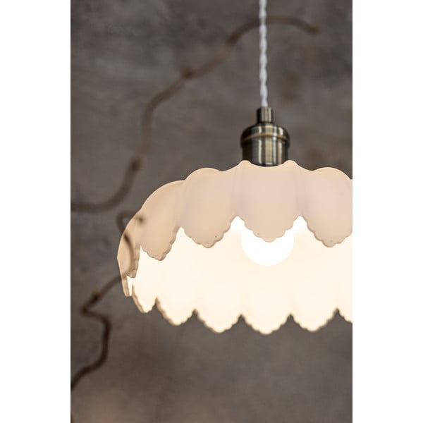 Balta/misiņa krāsas piekaramā lampa ar stikla abažūru ø 25,5 cm Kurage – Markslöjd-image-1