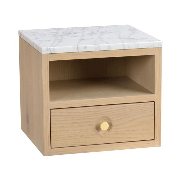 Dabīga toņa naktsskapītis ar marmora imitācijas galda virsmu Whitmore – Rowico-image-2