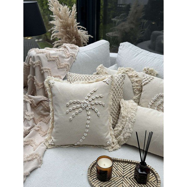 Kokvilnas spilvendrāna 43x43 cm Seashells – Mioli Decor-image-2