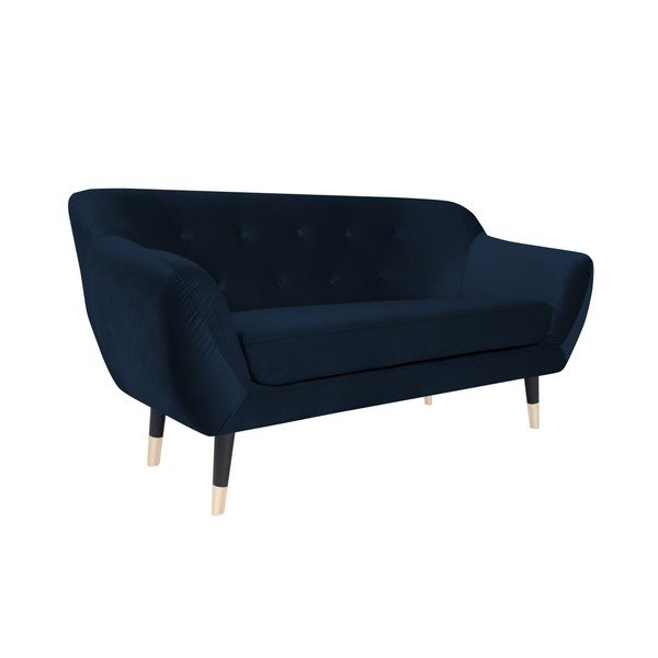 Tumši zils dīvāns ar melnām kājām Mazzini Sofas Amelie, 158 cm-image-2